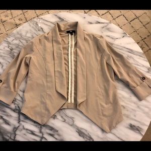 Quarter sleeve blazer neutral beige color